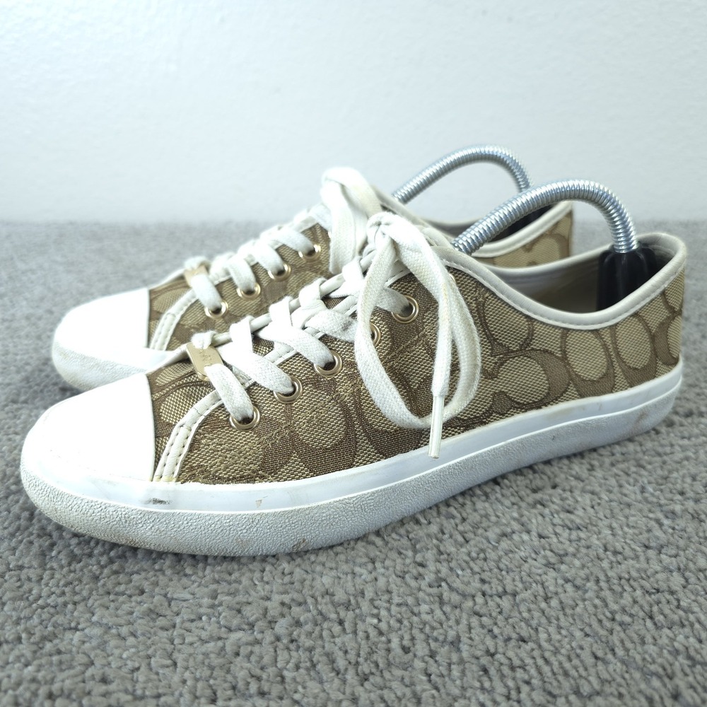 Coach Empire Signature Logo Womens Size 7.5 Shoes Designer Sneakers Brown Low